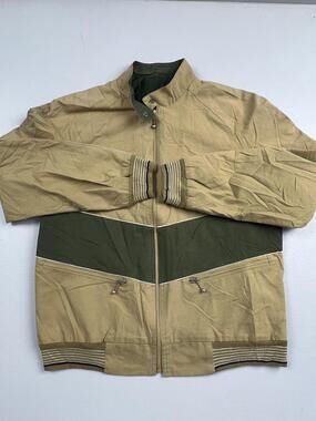 Story Jacket Mens Beige Canvas Windbreaker Full Zip Finland Geometric Read